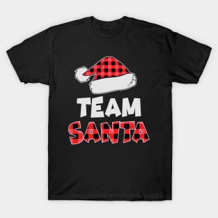 Red Buffalo Plaid Team Santa Family Matching Christmas gift T-Shirt